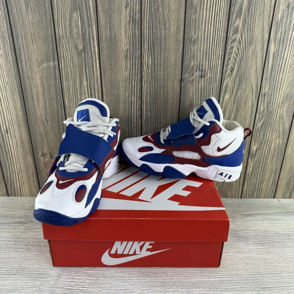 Nike Air Speed Turf Max 96 Shoes Boys 5.5Y White Blue Red Sneakers DZ4449-100